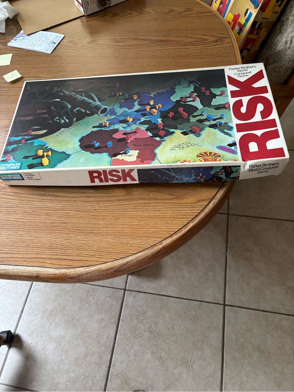 Parker Brothers RISK Strategy Board Game - White Box with Multicolor Pieces